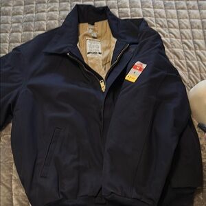 Carhartt Blue Military Field Coat with Textured Fabric and Zipper